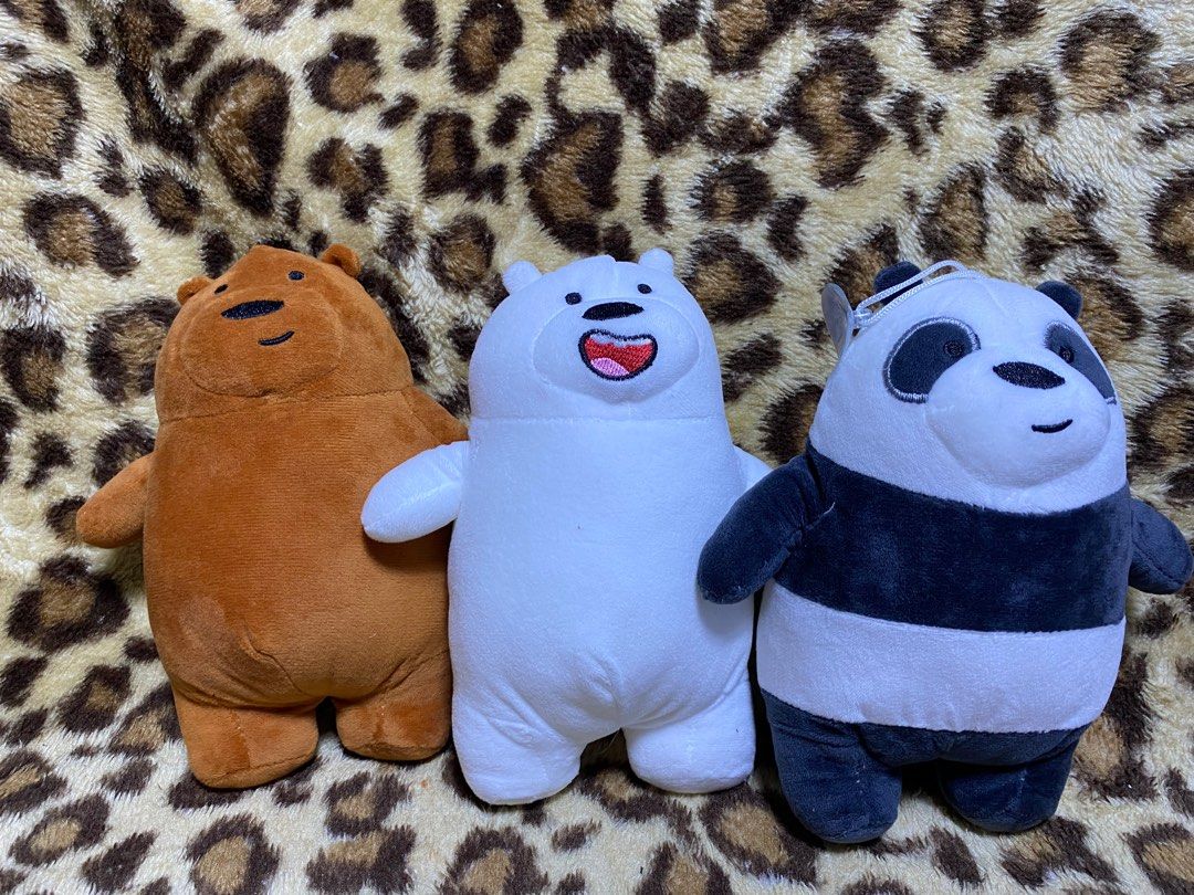 We Bare Bears Plush Toy Set (Category: Plushies & Soft Toys) located in Manila. Submitted by jen_tan18 (Listing ID 1402257948, Image 1). Description: Adorable We Bare Bears plush toys featuring Grizz, Ice Bear, and Panda. Each plush has a unique design, with Grizz in brown, Ice Bear in white, and Panda in black and white. They are soft and cuddly, perfect for fans of the show or as a gift. These plush toys are great for display or play..