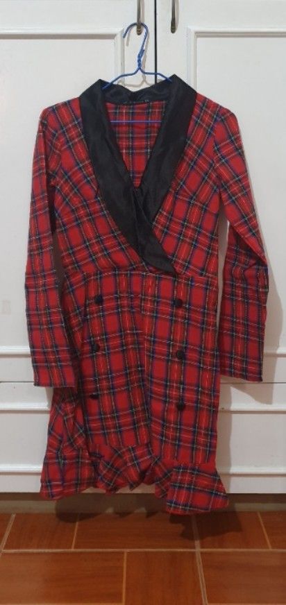 Zaful Plaid Blazer Dress (Category: Coats, Jackets and Outerwear) located in Angeles City. Submitted by malijeu94 (Listing ID 1402035532, Image 2). Description: Brand: Zaful Color: Red (Plaid) Size: Small Type: Blazer Dress Price: Php 399.00 + Shipping Fee + Handling Fee RFS: Decluttering my closet **BUNDLE PROMO: BUY 3 ITEMS FROM THIS SHOP, GET 1 RANDOM ITEM FOR FREE**.