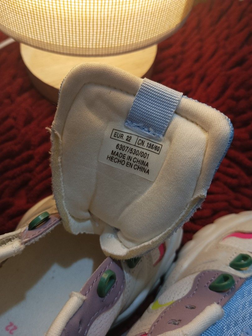 Zara Multicoloured Trainers Sneakers (Category: Babies & Kids Fashion) located in Quezon City. Submitted by whimscaprices (Listing ID 1402136938, Image 3). Description: Selling 250. Zara Multicoloured Trainers/Sneakers - Chunky sole - Pastel color mix Brand: Zara Condition: 10/10 No box Used less than 5x and kept in storage. Size: 22 on tag (Fits 1yo to 2yo or depends on your child's feet size) RFS: Decluttering big time and making spaces for my 