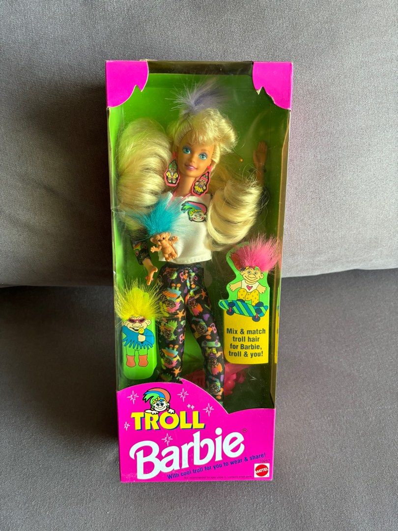 1992 Vintage NRFB Troll Barbie (Category: Figurines & Statues) located in Quezon City. Submitted by emdee_barbiecollector (Listing ID 1402298012, Image 1). Description: 1992 NRFB Vintage Troll Barbie - Doll is in mint condition - Box/ packaging not so mint due to age and storage. Kindly check photos for reference. - Accessories complete/intact RFS : Allocating more space for my business. TARGET BUYERS : For Barbie enthusiasts and hobbyists PAYMEN
