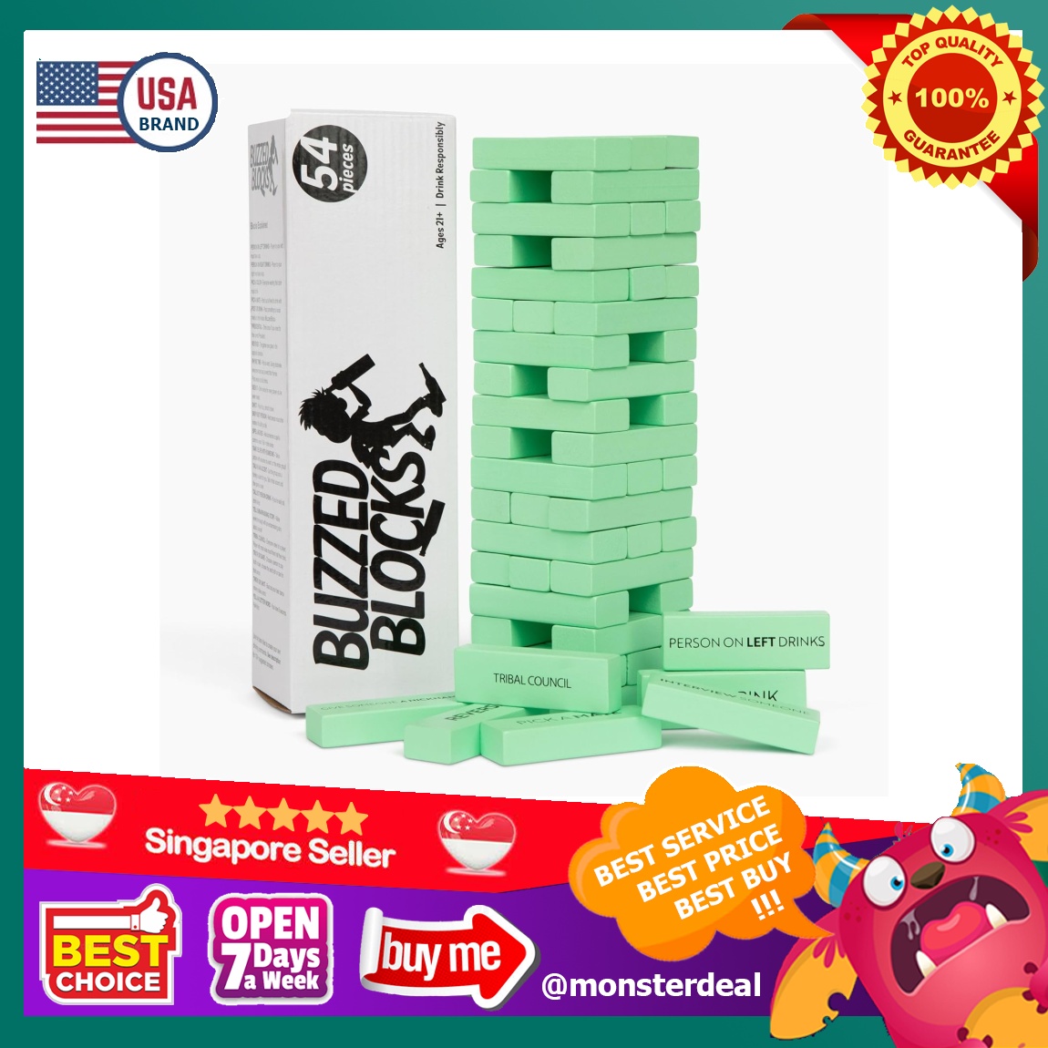 Adult Drinking Game - 54 Blocks with Hilarious Drinking Commands and ...