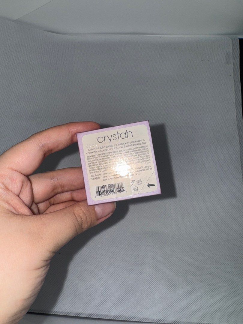 Benefit Cosmetics Crystah Blush Mini 2.5g (Category: Makeup) located in Las Pinas. Submitted by declutterverse (Listing ID 1402441846, Image 3). Description: Benefit Crystah Mini Blush Mini size: 2.5g Authentic Brand new, sealed.