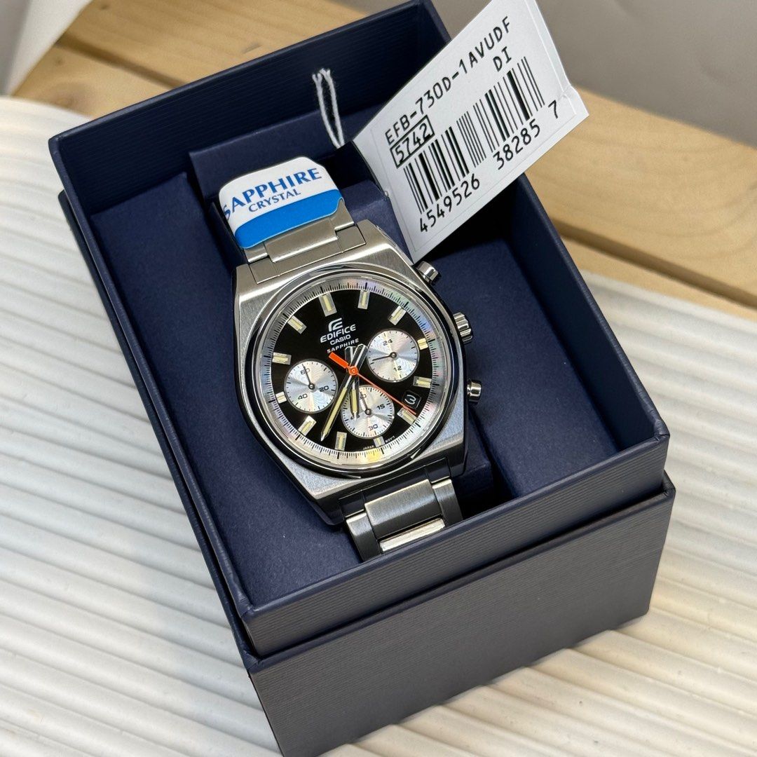 Casio Edifice EFB-730D Chronograph Watch 40MM (Category: Men's Watches) located in Quezon City. Submitted by micoyski (Listing ID 1402324471, Image 2). Description: FOR SALE ONLY… CASIO EDIFICE EFB-730D SERIES QUARTZ CHRONOGRAPH 40MM ₱7,800 EACH FREE SF AVAILABLE ONHAND BRANDNEW COMPLETE 📍 QUEZON CITY.