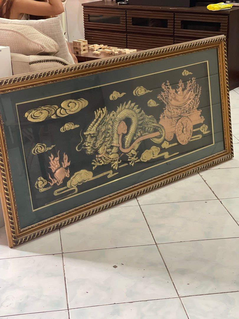 Dragon Wall Decor with Frame (Category: Wall Decor) located in Bulacan. Submitted by selling.o.l. (Listing ID 1402321457, Image 3). Description: Big Dragon Wall Decor with Frame size: 72cm x 155cm This is big and heavy wall decor dragon details #walldecor #decluttering #fengshui #frame #bigframe #decor details are intricate and is embossed saw similar item on Orange app selling for 4,200 pero smaller yung sa Orange app selling this for 2,000 only