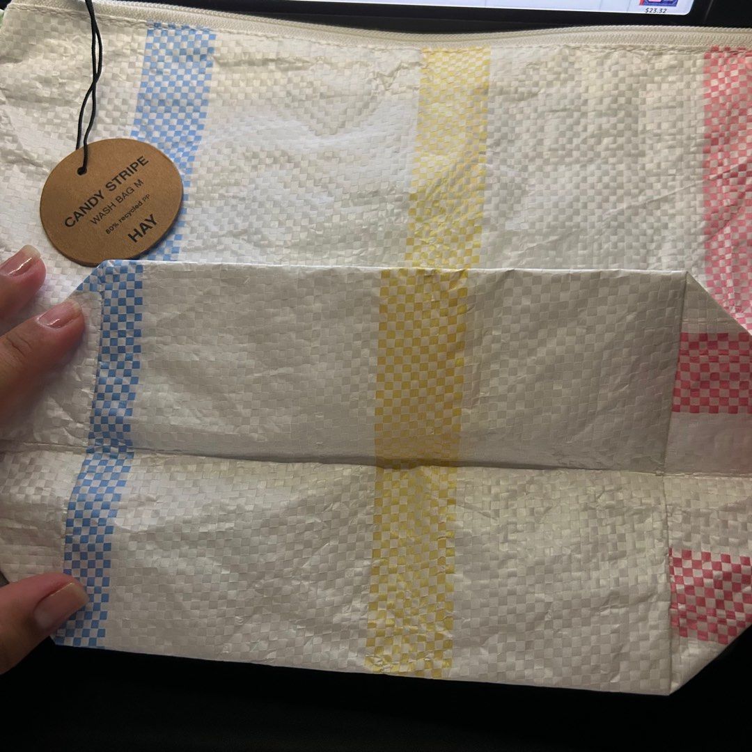 HAY Design Wash Bag in Candy Stripe (Category: Beach Bags) located in Paranaque City. Submitted by potatocart (Listing ID 1402448377, Image 2). Description: + bought last month from design story + brand new never used + color: candy stripe + size: medium (50x12x37 cm).