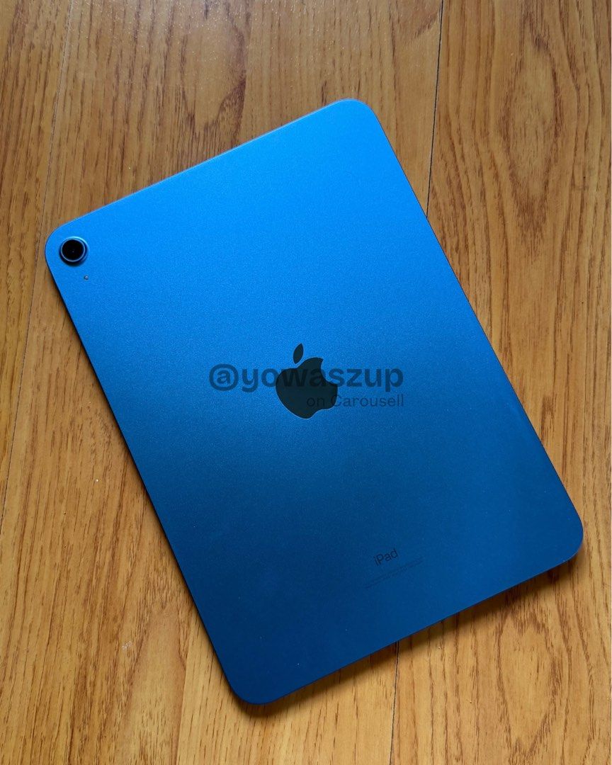 iPad 10th Generation Blue 64GB (Category: iPad) located in Tacloban City. Submitted by yowaszup (Listing ID 1402313726, Image 1). Description: iPad 10th Generation Blue 64GB Details: -Normal battery health performance -Bought last July 2024 (1 year and 4 months old) -Minimal scratches on the side due to pencil magnet (see photo) -No issues, no repairs or parts replaced -Seldomly used -Comes with original box, cable, and power brick -Wi-fi only -B