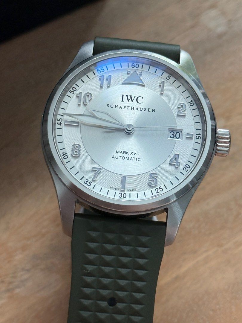 IWC Schaffhausen Mark XVI Automatic Watch (Category: Luxury Watches) located in Manila. Submitted by rentrentrent (Listing ID 1402332992, Image 1). Description: IWC Mark XVI Spitfire 39mm With OG leather strap and clasp barely used Newly service Never been buffed Still with caseback sticker Complete set booklets, card, outer box, inner box Local AD.