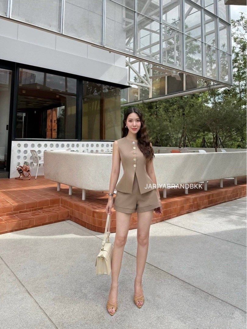 BKK Jariya Vest Shorts Set (Category: Sets or Coordinates) located in Paranaque City. Submitted by 1stofmay.ph (Listing ID 1402423467, Image 3). Description: Thailand Premium Items 🇹🇭 Vest Shorts Set Brand: Jariya Brand New Color: Mocha Size: Large PH On Hand Ready to Ship First to pay Basis (No Reservations) All sales are final (NO Return, NO Refund Policy) Cash on Delivery (COD) is not available. All orders must be paid in full at the time of