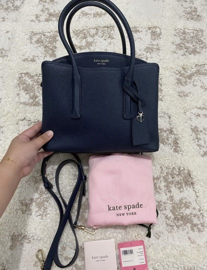 Kate Spade Navy Blue Satchel Bag (Category: Luxury Bags & Wallets) located in Bulacan. Submitted by aksantos10 (Listing ID 1402302988, Image 1). Description: With strap and dustbag Almost new.