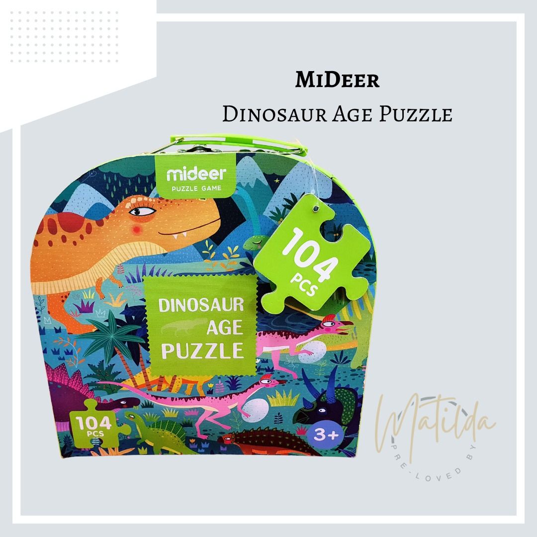 MiDeer ORIGINAL Dinosaur Age Puzzle (Category: Board Games & Puzzles) located in Quezon City. Submitted by matilda12204 (Listing ID 1380571302, Image 1). Description: Dinosaur Age Puzzle MiDeer | ORIGINAL PRODUCT DETAILS -This Customized Portable Gift Box Jigsaw Puzzle is an educational toy made of eco-friendly paper material, certified by FSC, ensuring sustainable sourcing. Designed for children aged 3+, itincludes 51-100 pieces, promoting cogni