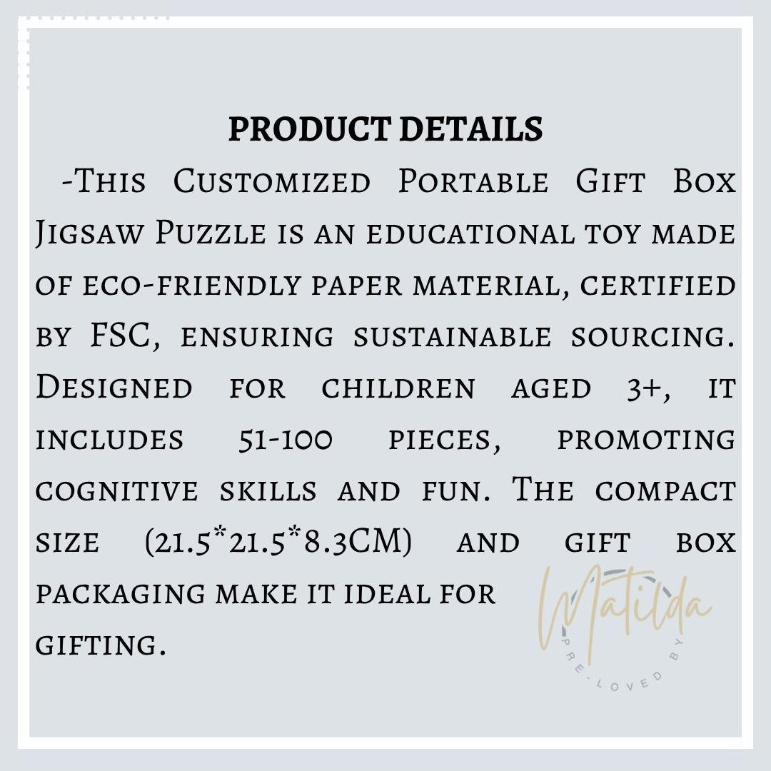 MiDeer ORIGINAL Dinosaur Age Puzzle (Category: Board Games & Puzzles) located in Quezon City. Submitted by matilda12204 (Listing ID 1380571302, Image 2). Description: Dinosaur Age Puzzle MiDeer | ORIGINAL PRODUCT DETAILS -This Customized Portable Gift Box Jigsaw Puzzle is an educational toy made of eco-friendly paper material, certified by FSC, ensuring sustainable sourcing. Designed for children aged 3+, itincludes 51-100 pieces, promoting cogni