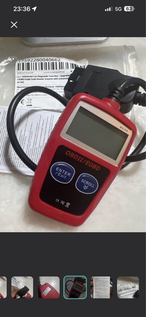 MS309 OBD2/EOBD Fault Code Reader Scanner (Category: Tools & Equipment) located in Singapore. Submitted by incommtechsg (Listing ID 1402382966, Image 2). Description: Brand new MS309 OBD2/EOBD fault code reader scanner. Comes with the plastic packaging and user manual. Easy to use and helps diagnose car issues. Perfect for car enthusiasts or anyone who wants to troubleshoot their vehicle's problems..