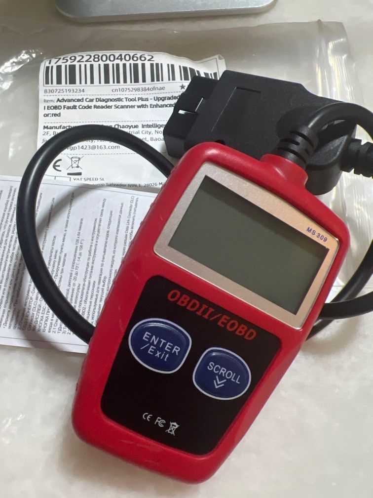 MS309 OBD2/EOBD Fault Code Reader Scanner (Category: Tools & Equipment) located in Singapore. Submitted by incommtechsg (Listing ID 1402382966, Image 1). Description: Brand new MS309 OBD2/EOBD fault code reader scanner. Comes with the plastic packaging and user manual. Easy to use and helps diagnose car issues. Perfect for car enthusiasts or anyone who wants to troubleshoot their vehicle's problems..