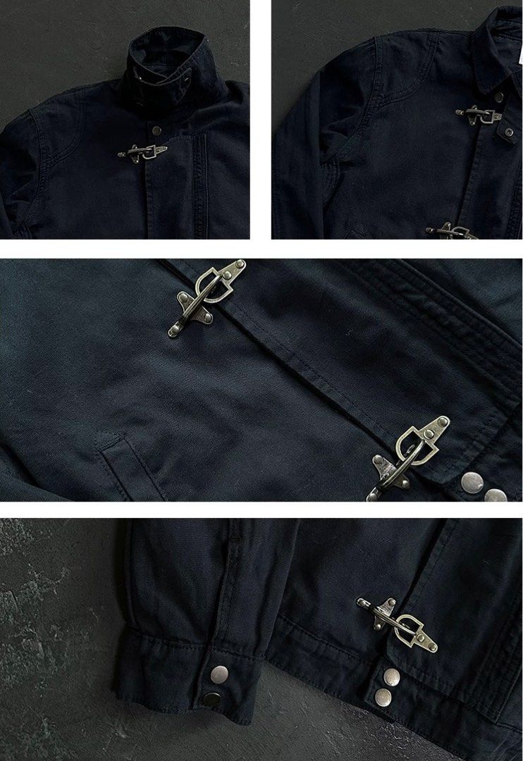 Navy Blue Fireman Clasp Jacket, Men's Fashion, Coats, Jackets and ...
