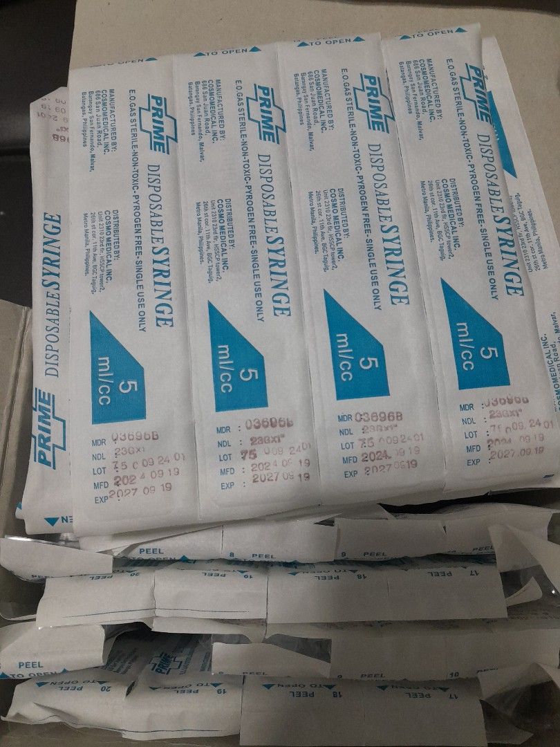 Prime Syringe 5ml/cc | Med Supplies (Category: Medical Supplies & Tools) located in Cabanatuan. Submitted by smoochiecatto (Listing ID 1402433051, Image 1). Description: selling some of my med supplies, medtech student here. prime syringe ⤷ 5ml/cc [ 50+ pcs. avail ] 𓏔 Php 5 each 𓏔 dm for more info 🚚 jnt | lbc 💸 dop | payo.