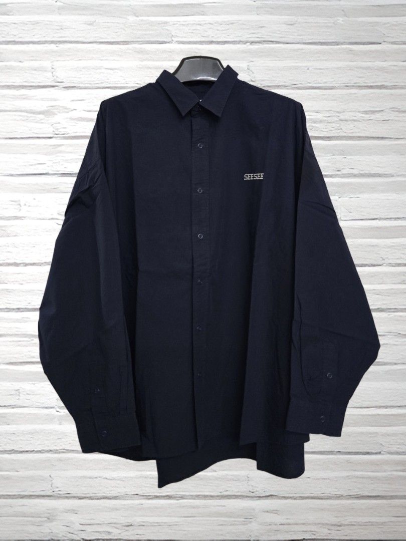 SEESEE URBS T/C BIG SHIRT NAVY Lサイズ