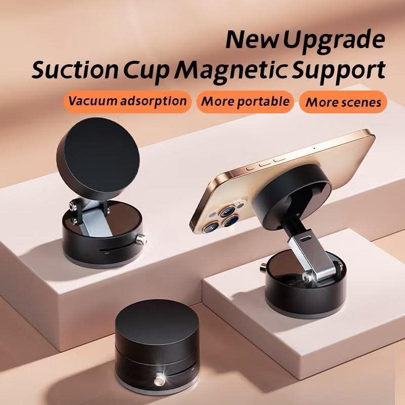 Suction Cup Magnetic Phone Holder (Category: Mounts & Holders) located in Manila. Submitted by iliasjen (Listing ID 1402372065, Image 3). Description: Suction cup magnetic phone holder features strong magnetic suction for tight adhesion and easy one-handed access. It offers multi-angle regulation and can be used in various scenarios, including desktop, car, and dormitory. The holder is compatible with smooth surfaces like glass, metal, and marble