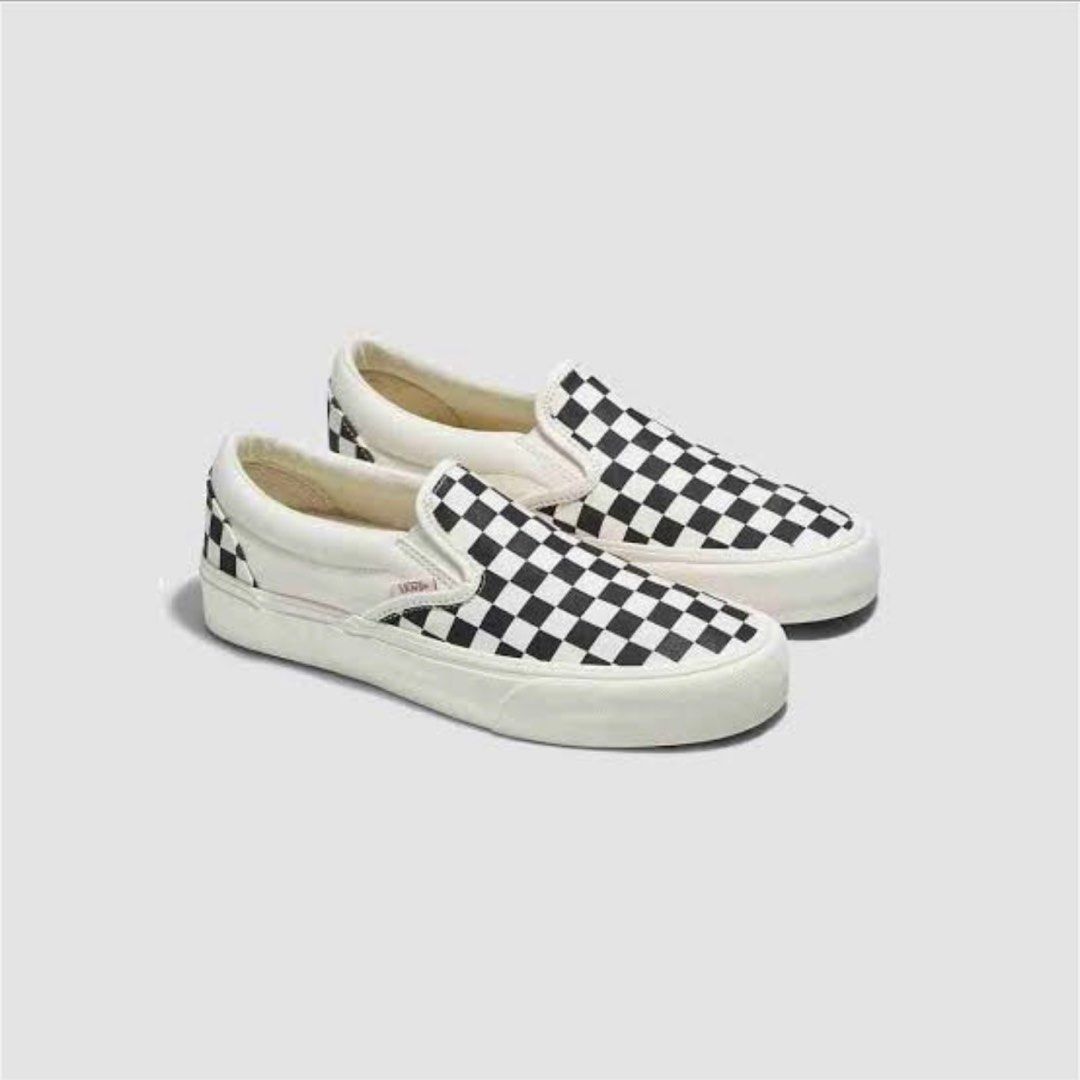 Vans Vault - OG Slip On LX - Black White Checkerboard (Category: Sneakers) located in Marikina City. Submitted by closetbyalexa (Listing ID 1402370149, Image 1). Description: Vans Vault - OG Slip On LX - Black White Checkerboard Size: US 8.5 men’s - Excellent condition - Minimal heel drag - Needs cleaning - WITH BOX Nego.