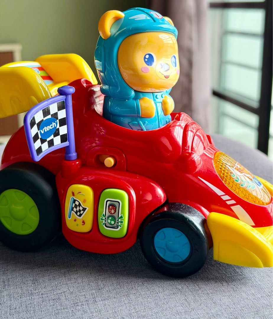 VTech Press and Pull Racer Race Along Bear | Baby Toys, Babies & Kids ...