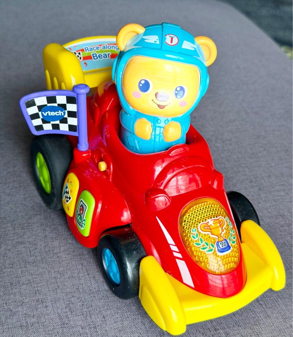 VTech Press and Pull Racer Race Along Bear | Baby Toys, Babies & Kids ...