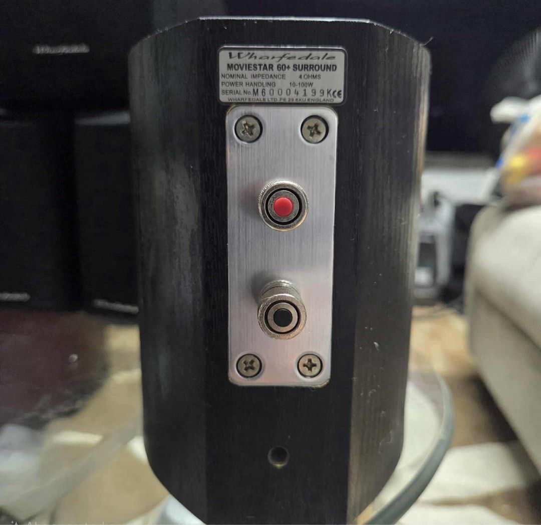 Wharfedale MovieStar 60+ Centre Surround Speakers (Category: Soundbars, Speakers & Amplifiers) located in Taytay. Submitted by mikz_1303 (Listing ID 1402399670, Image 2). Description: Wharfedale Moviestar 60+ Mall pullout Good working condition As Is Experience immersive movie sound with the Wharfedale Moviestar 60+ Surround Speaker. This single speaker has a powerful 100W RMS output and a 4 Ohms impedance, ensuring crystal-clear audio quality. 8