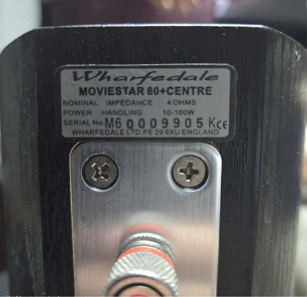 Wharfedale MovieStar 60+ Centre Surround Speakers (Category: Soundbars, Speakers & Amplifiers) located in Taytay. Submitted by mikz_1303 (Listing ID 1402399670, Image 1). Description: Wharfedale Moviestar 60+ Mall pullout Good working condition As Is Experience immersive movie sound with the Wharfedale Moviestar 60+ Surround Speaker. This single speaker has a powerful 100W RMS output and a 4 Ohms impedance, ensuring crystal-clear audio quality. 8