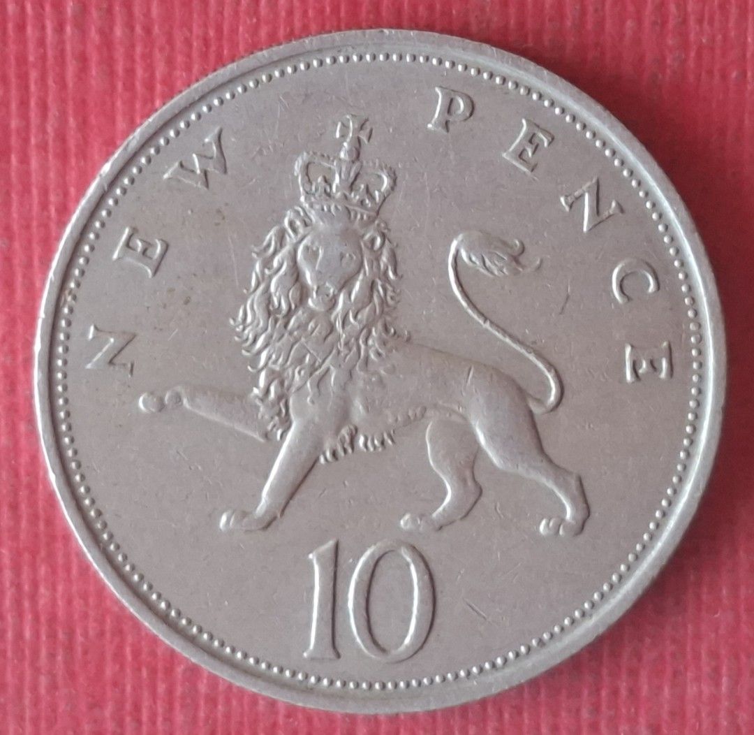 古幣／111英國1968年〔伊莉莎白女王〕10新便士乙枚（保真，品相良好）。, 書籍、休閒與玩具, 收藏、紀念品, 錢幣、紙鈔在旋轉拍賣