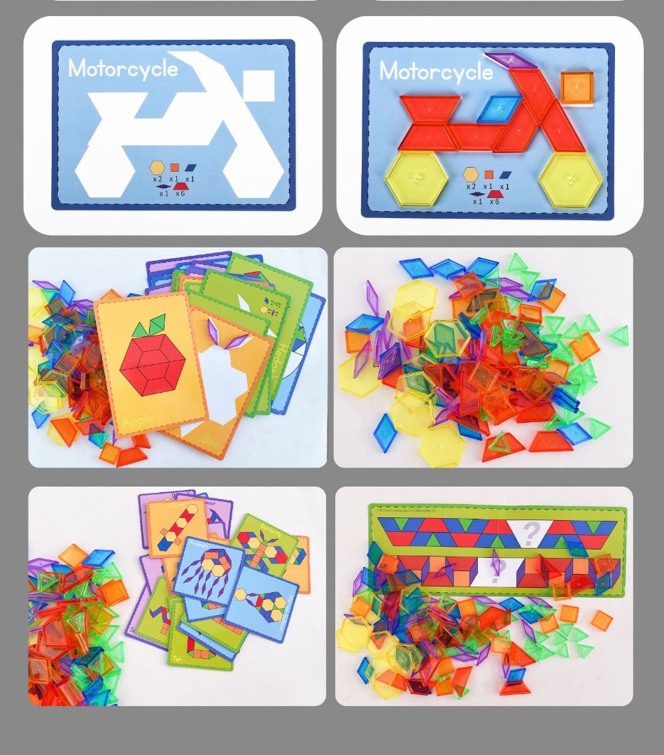 140pcs Color Shape Pattern Block Gift Set | Educational Geometry Toy ...