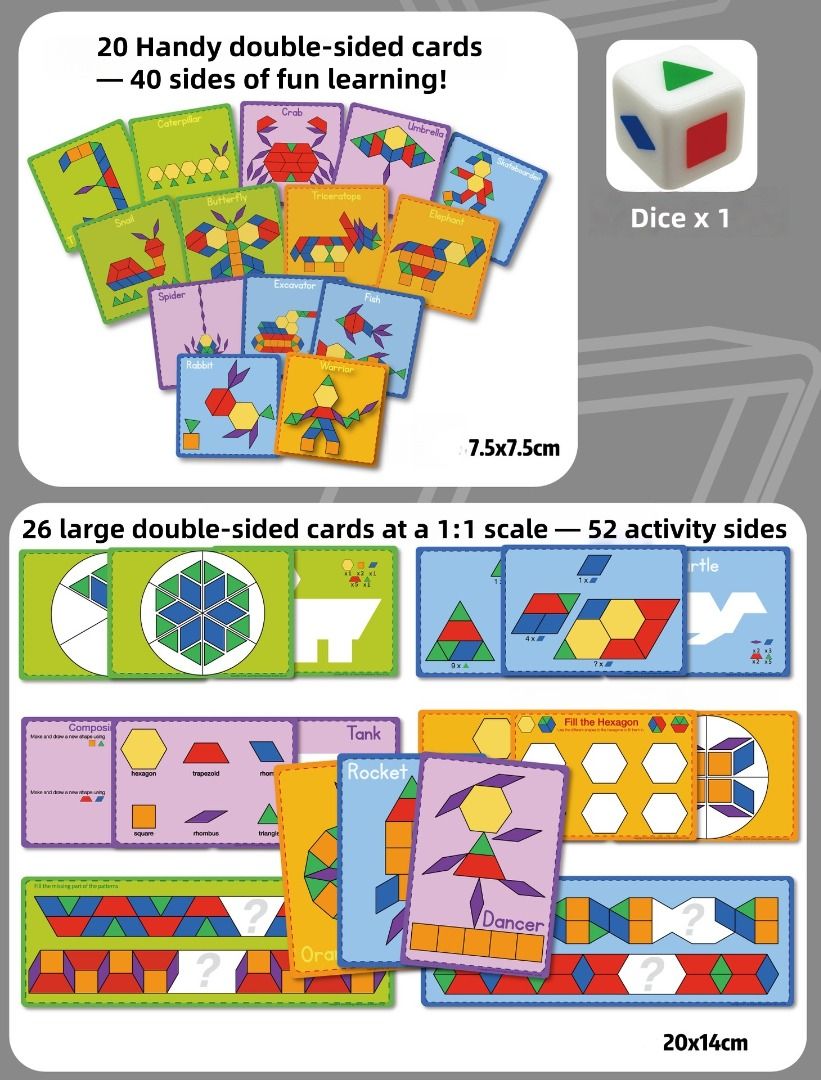 140pcs Color Shape Pattern Block Gift Set | Educational Geometry Toy ...
