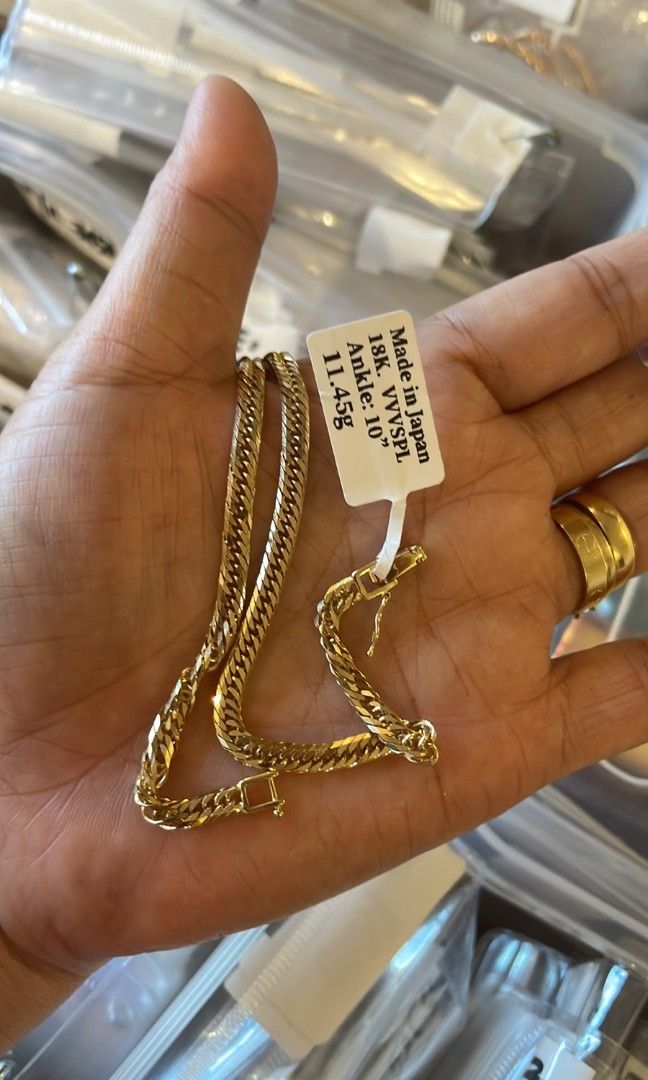 18K Japan 10" double Lock Kihei anklet (Category: Anklets) located in Manila. Submitted by shaineofpreciousjewelshop (Listing ID 1402613630, Image 1). Description: .