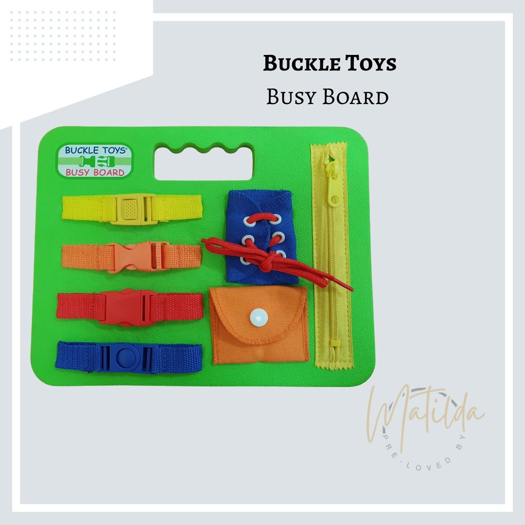 Buckle Toys Busy Board (Category: Educational & Learning Toys) located in Quezon City. Submitted by matilda12204 (Listing ID 1402582215, Image 1). Description: Busy Board Buckle Toys | ORIGINAL PRODUCT DETAILS - Buckle Toys are engaging, interactive plush toys designed to help toddlers develop essential fine motor skills through play. - Great for: Teaching Colors, Fine Motor Development and Travel. I05 .