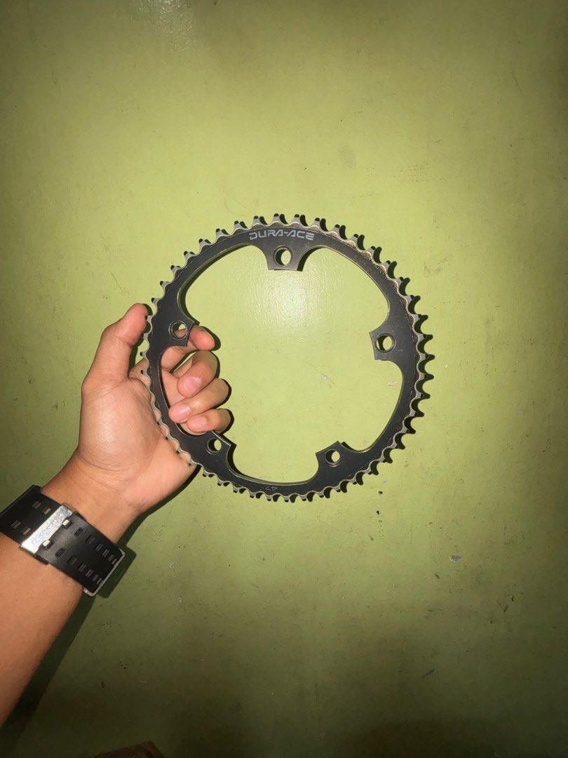 DURA ACE CHAINRING 47T 144BCD (Category: Bicycles) located in Las Pinas. Submitted by bryannten10 (Listing ID 1402547942, Image 1). Description: Shimano Dura-Ace Chainring 144BCD 47t Good Condition For track bikes/fixie/fixed gead.