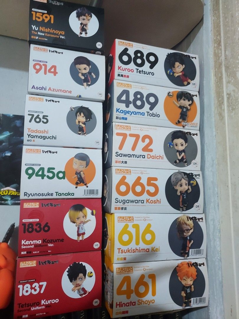 Haikyuu!! Nendoroid Figures (interest check) (Category: Figurines & Statues) located in Imus. Submitted by codemafia (Listing ID 1402501793, Image 1). Description: complete karasuno all bib 1 issue for kageyama missing 1 extra hand. .
