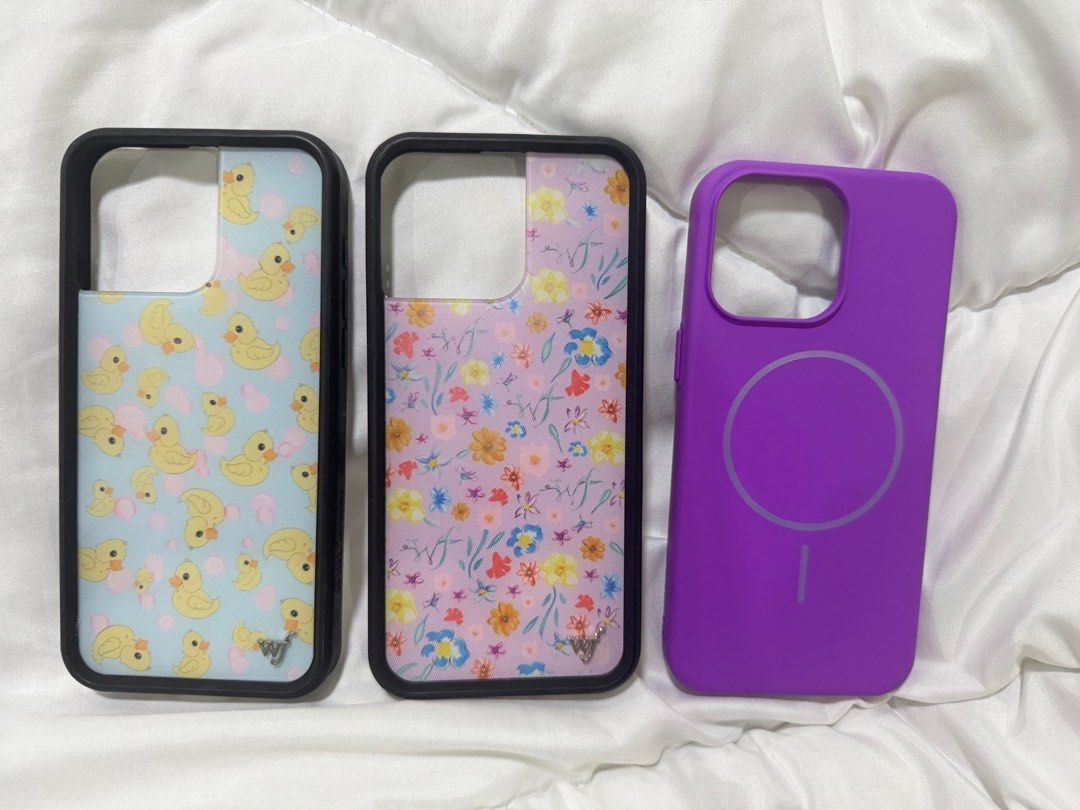 IPhone 15 Pro Max Phone Cases (Wildflower, Casetify, Apple) (Category: Cases & Sleeves) located in Valenzuela. Submitted by alexza_apparel (Listing ID 1402586691, Image 2). Description: - 150 for each case - All good as new - Negotiable • Wildflower Dupe Light Blue Flower (SOLD) • Wildflower Dupe Violet Flowers • Casetify Dupe Colorful Flowers • Wildflower Dupe Duck (SOLD) • Wildflower Dupe Light Purple Garden (SOLD) • Silicone Magsafe Purple Cas