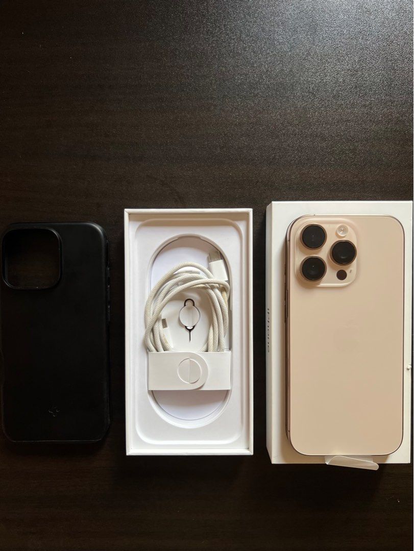 iPhone 16 Pro 256gb (Category: iPhone 16 Series) located in Cebu City. Submitted by alvnueva (Listing ID 1402484764, Image 1). Description: •Desert Titanium •90% battery health •Smart-locked (local unit) •Warranty ends last January 31, 2026 •Complete set (Box, Cord and Manuals) •No dents and scratches •With tempered glass (from Authorized Store) •has Casing (Spigen) rfs: Need funds.