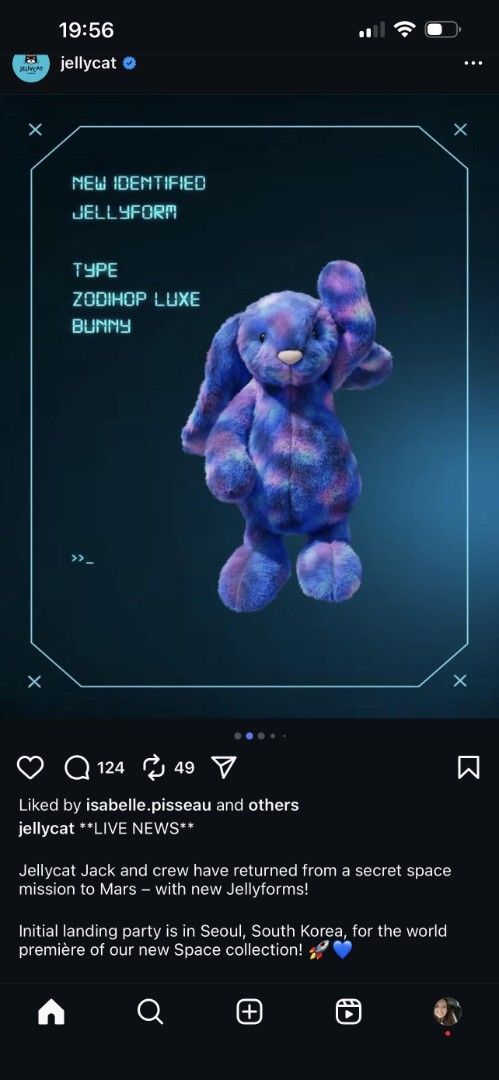 INSTOCK]Jellycat ZodiHop Luxe Bunny - Space Collection, Toys