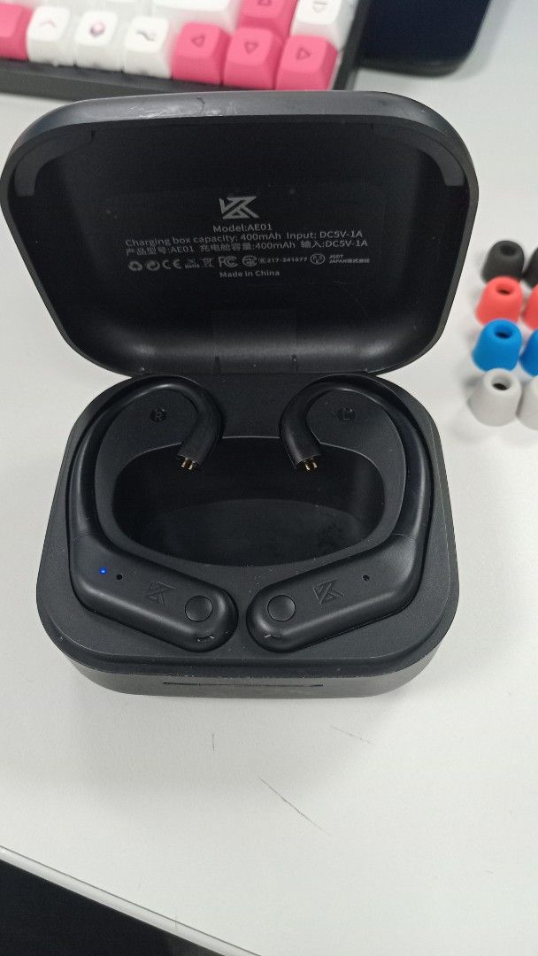 KZ-AE01 TWS Wireless Bluetooth Earphones (Category: Earphones) located in Manila. Submitted by ifiguracio63338 (Listing ID 1402544960, Image 3). Description: *KZ-AE01 Wireless *KZ ZS10 Pro *Upgraded wired cable with mic type-c *Black wired cable with buttons headphone jack *White wired cable no mic headphone jack *4 pairs of foam eartips *2 case included Reason for selling: Need cash for bills. .
