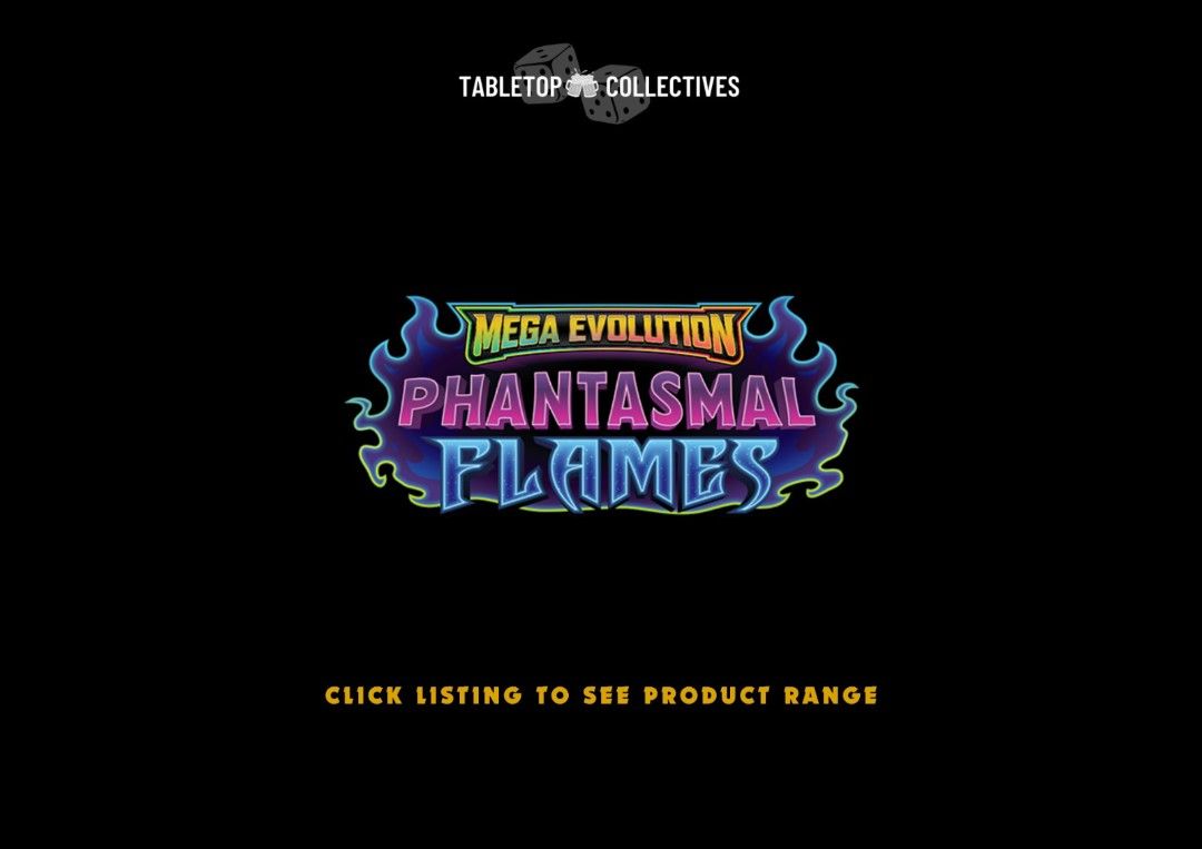 Mega Evolution: Phantasmal Flames (Category: Card Boxes & Cases) located in Singapore. Submitted by tabletopcollectives (Listing ID 1402552450, Image 1). Description: ‼️Special Seasonal Products! ‼️ IN Stock! ENGLISH PRODUCTS: • ME 02 Phantasmal Flames Booster Box - $450/Box (Sold) • ME 02 Phantasmal Flames Half Booster Box - $220/Box (Sold) • ME 02 Phantasmal Flames ETBs - $175/Box (Sold) • ME 02 Phantasmal Flames UPCs - $450/Box (3 left) • ME 2
