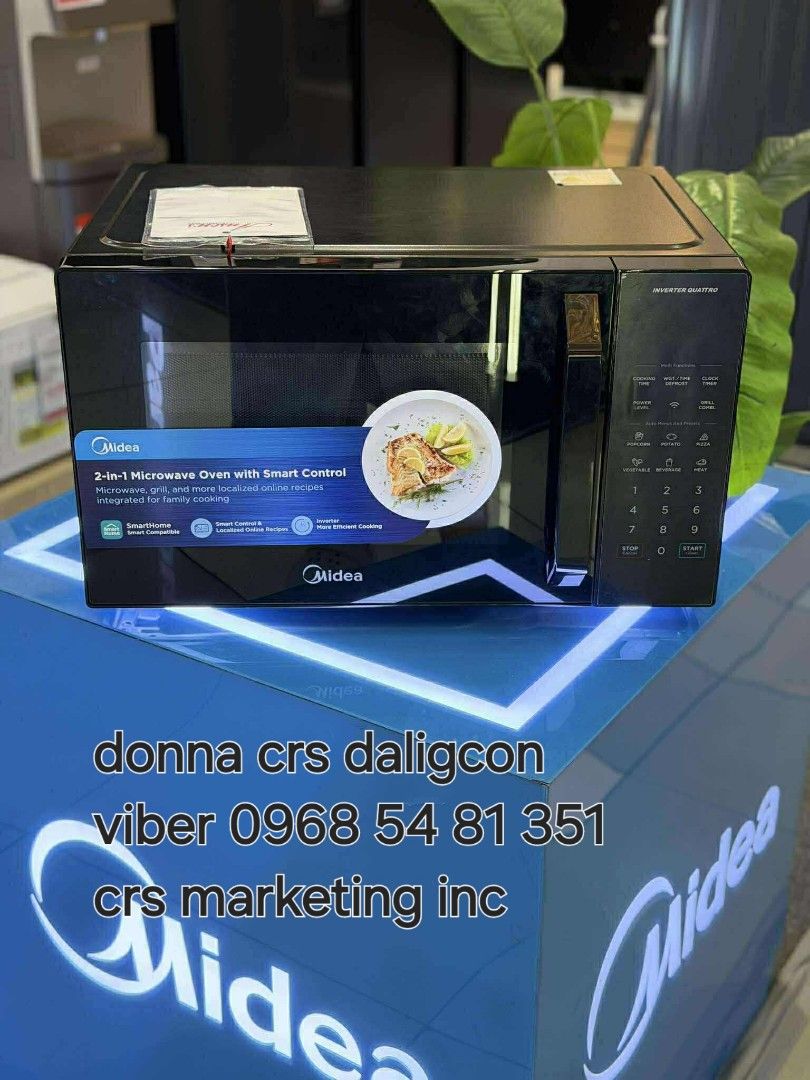 Midea 2-in-1 Microwave Oven with Smart Control (Category: Ovens & Toasters) located in Manila. Submitted by donnasagao03665 (Listing ID 1402524019, Image 3). Description: 🟨 MIDEA OVEN / MIDEA MICROWAVE OVEN INVERTER / MIDEA MICROWAVE OVEN 🟨 INVERTER MM7PO12MZ 20L - 3,800 EG9P032MX 30L - 6,700 NON INVERTER FP-6IMMV020LMTL-R 20L - 4,200 FP-6IMMV020LETH-U 20L - 4,600 FP-6IMMV024LETH-B 24L - 5,000 FP-6IMMVO20LETH-S 20L - 4,400 FP61MMVO20LMTLW1 20L 