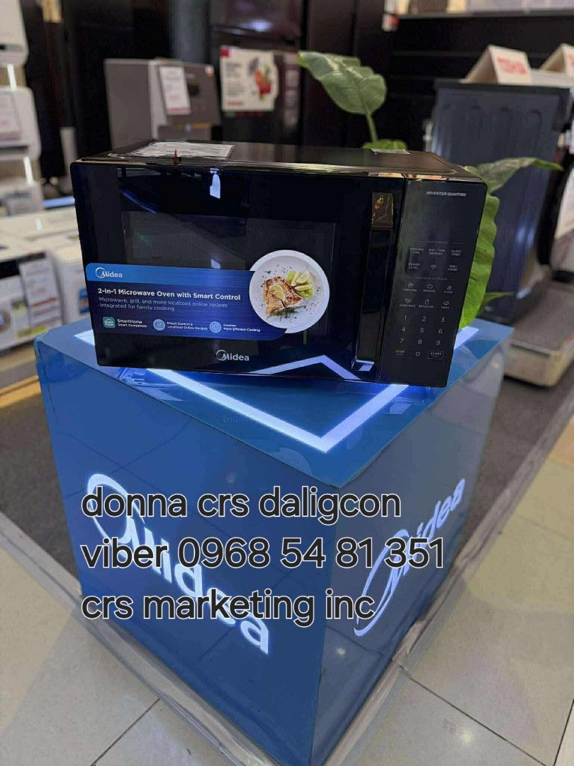 Midea 2-in-1 Microwave Oven with Smart Control (Category: Ovens & Toasters) located in Manila. Submitted by donnasagao03665 (Listing ID 1402524019, Image 1). Description: 🟨 MIDEA OVEN / MIDEA MICROWAVE OVEN INVERTER / MIDEA MICROWAVE OVEN 🟨 INVERTER MM7PO12MZ 20L - 3,800 EG9P032MX 30L - 6,700 NON INVERTER FP-6IMMV020LMTL-R 20L - 4,200 FP-6IMMV020LETH-U 20L - 4,600 FP-6IMMV024LETH-B 24L - 5,000 FP-6IMMVO20LETH-S 20L - 4,400 FP61MMVO20LMTLW1 20L 