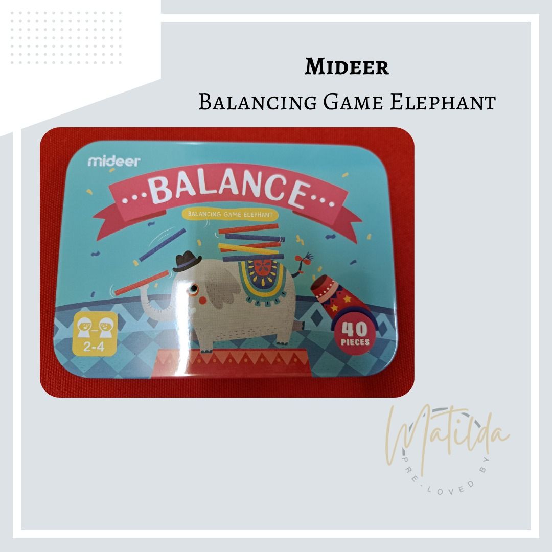 Mideer ORIGINAL Balancing Game Elephant (Category: Educational & Learning Toys) located in Quezon City. Submitted by matilda12204 (Listing ID 1375876548, Image 1). Description: Balancing Game Elephant Mideer | ORIGINAL PRODUCT DETAILS - What you see is what you get. - Clean and ready to use. J01.