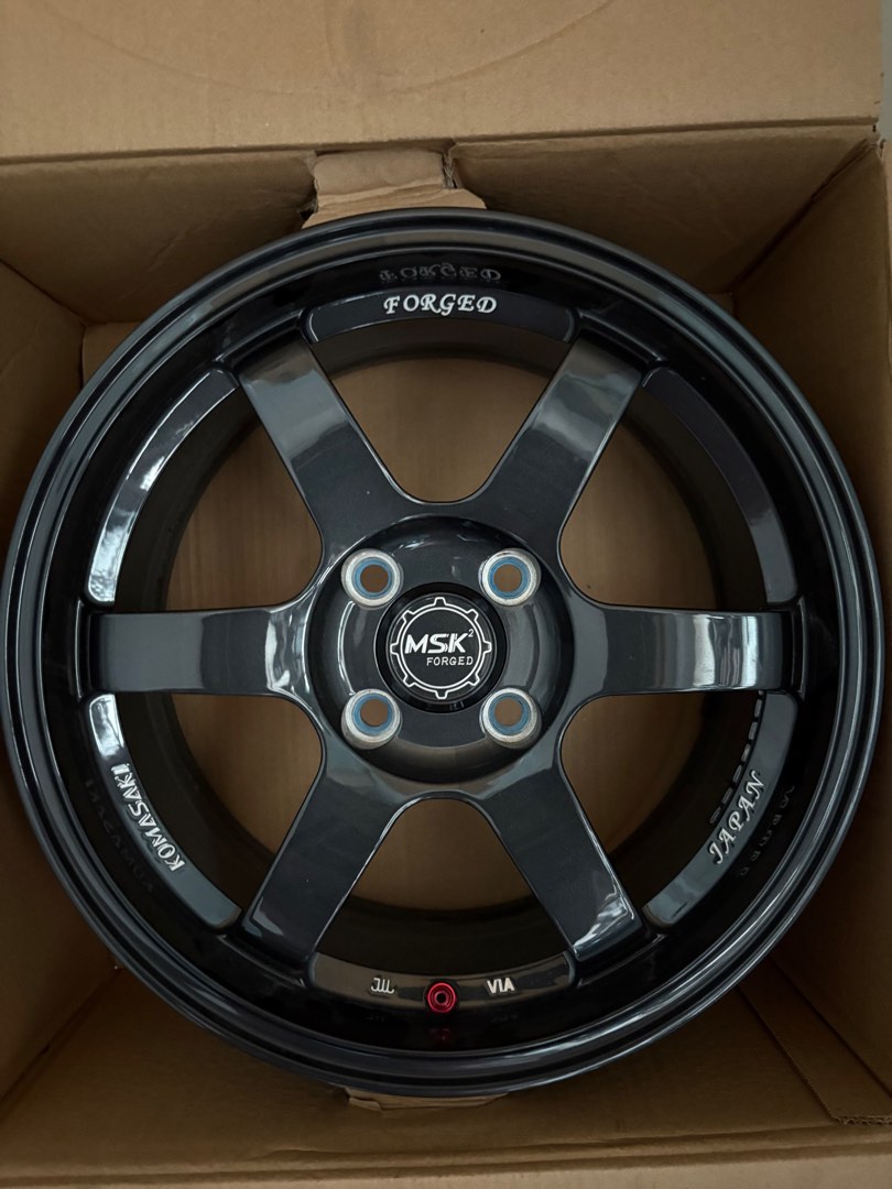 MSK TE37 Forged Rims 15x7, Car Accessories, Tyres & Rims on Carousell
