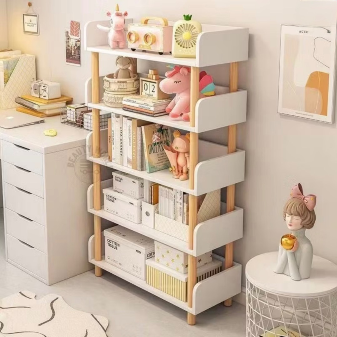 Multi Layer Bookshelf | Modern Storage Rack | Wooden Display Shelf ...