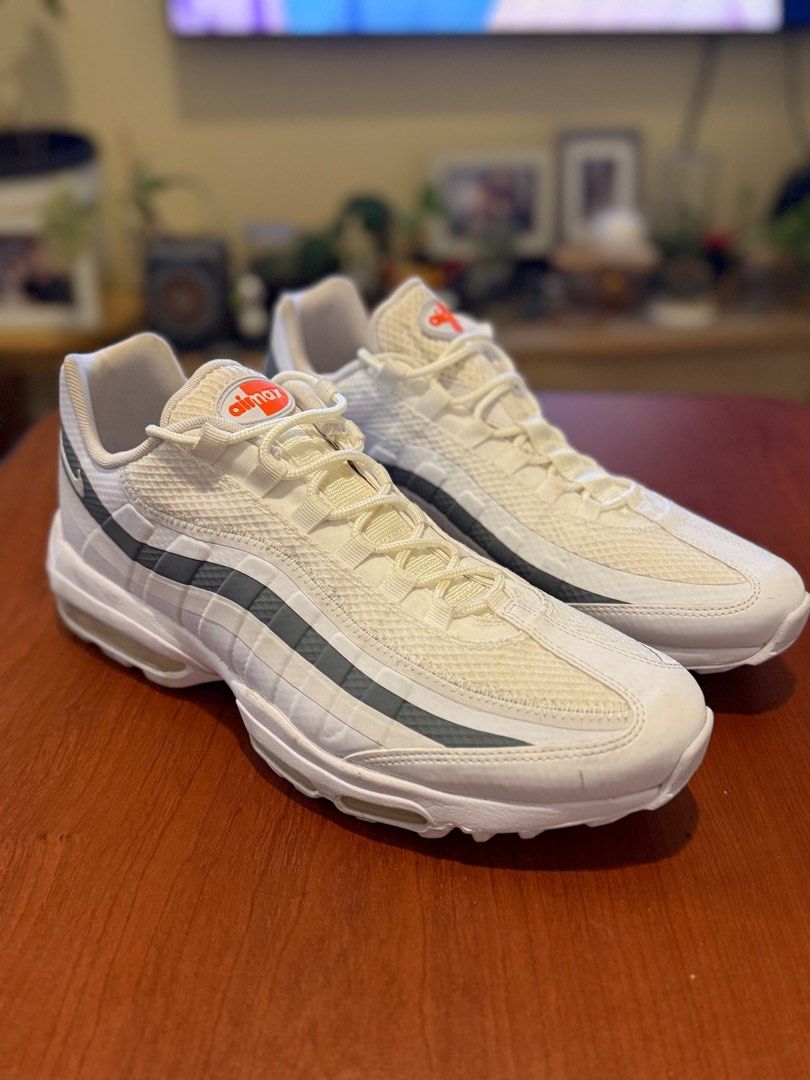 Nike Air Max 95 White Grey Orange (Category: Sneakers) located in Taguig. Submitted by gooosie (Listing ID 1402506426, Image 2). Description: Bought it in the UK but it’s slightly big on me. Used it couple of times. Really good condition. .