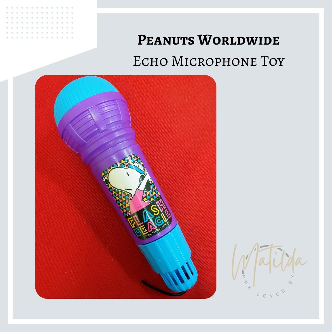 Peanuts Worldwide ORIGINAL Echo Microphone Toy (Category: Microphones) located in Quezon City. Submitted by matilda12204 (Listing ID 1402584874, Image 1). Description: Echo Microphone Toy Peanuts Worldwide | ORIGINAL PRODUCT DETAILS - What you see is what you get. - Clean and ready to use. J01.