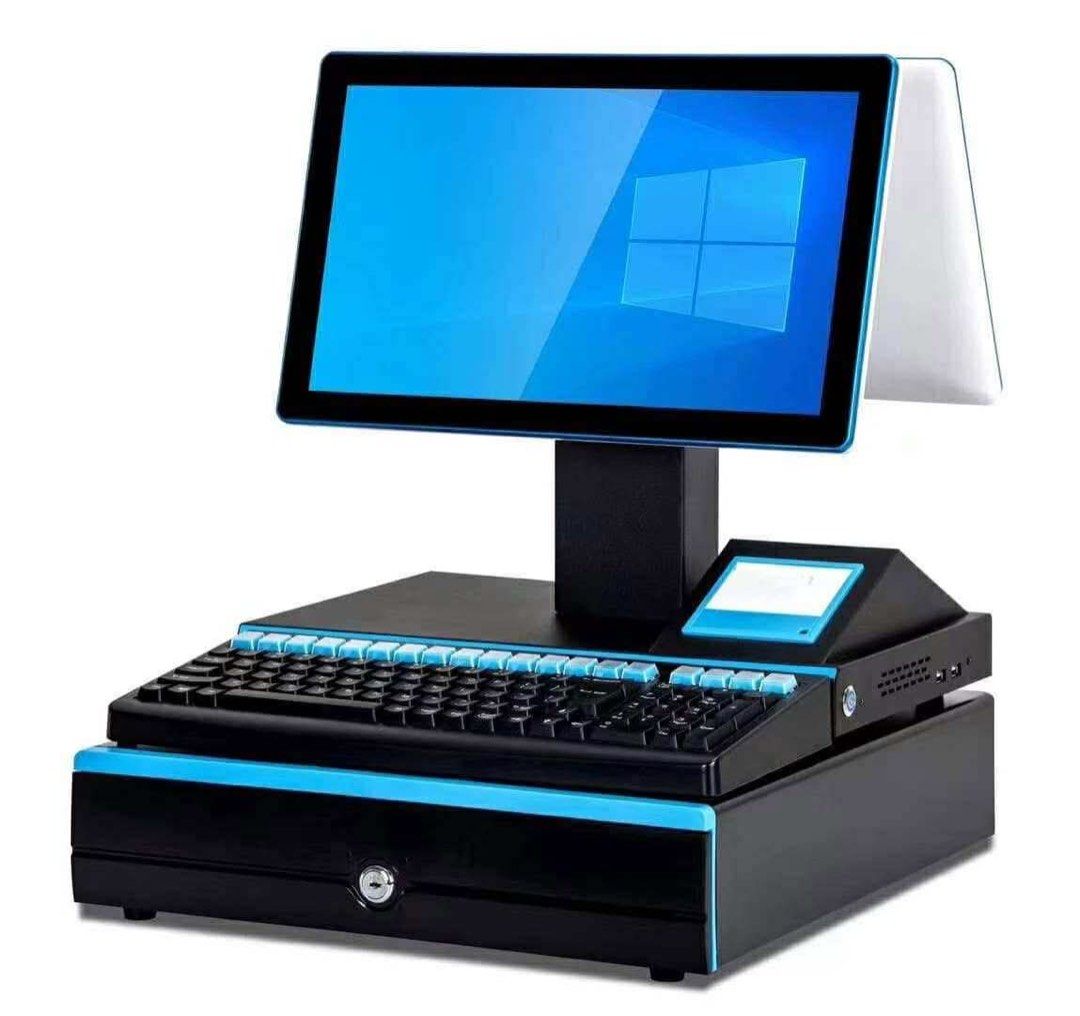 POS System (Category: Desktops) located in Manila. Submitted by jstyle11 (Listing ID 1402581234, Image 3). Description: E8 Dual-Screen POS Machine (Black and white) • Main Screen: 15.6” 1366×768, Brand New • CPU: Intel Core i5-3210M • RAM: DDR3 8GB • SSD: 512GB • System: Windows 10 English Version (Clean Installation) • Built-in Intel 7265 Dual-Band WiFi • Built-in Speaker • No built-in printer • Comes with 5 rolls of 80×60 thermal paper • 12V 7A
