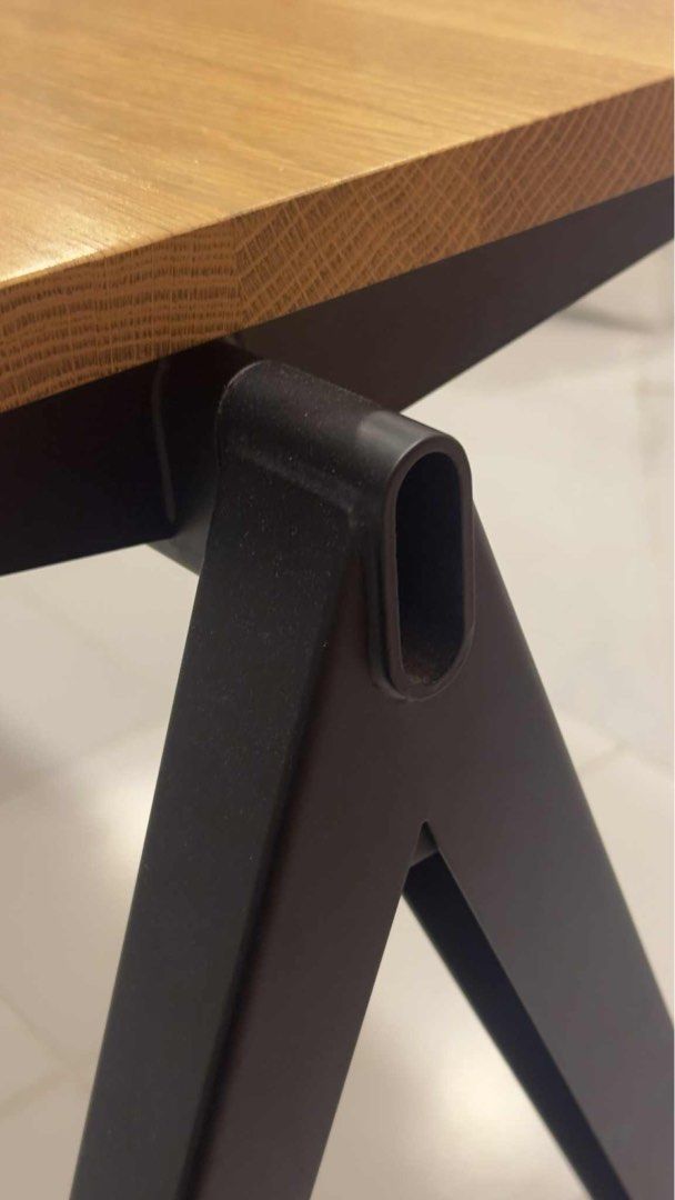 Pyramid Table 01 - Design Story (Category: Tables & Sets) located in Caloocan City. Submitted by cristinaer27011 (Listing ID 1402600038, Image 2). Description: Pyramid Table 01 bought from Design Story Bought for 70k - Clear Lacquered Solid Oak w/Black base - BRAND: HAY - 21 mm tabletop in solid oak with a straight edge. Frame in powder-coated steel sheet. - L140 X W65 X H74 CM. .