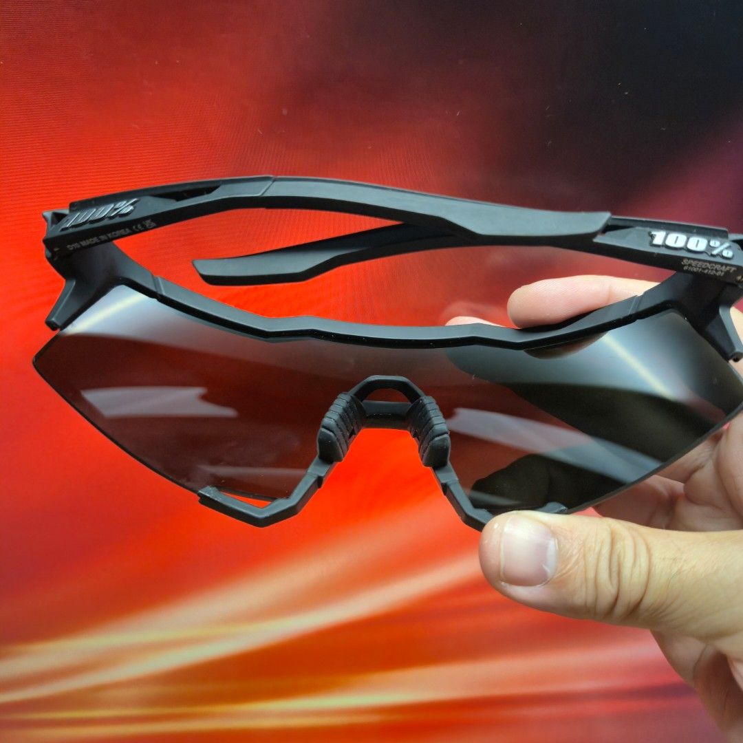 Ride 100% Speedcraft soft tact black + smoke lens (Category: Sunglasses & Eyewear) located in Singapore. Submitted by 2100x5stars_trustme (Listing ID 1402489492, Image 3). Description: Used speedcraft. 100% authentic, just pre-loved. Frame condition: 5/10 Lens recently replaced: 7/10. Has minor scuffs. Comes with hard case, pouch. Selling cheap. NOT for fussy buyers!!.
