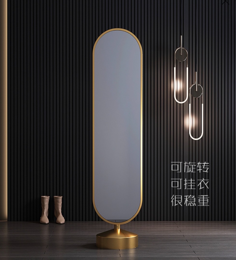 Rotating Luxury Full Body Mirror with Hangers, Furniture & Home Living ...