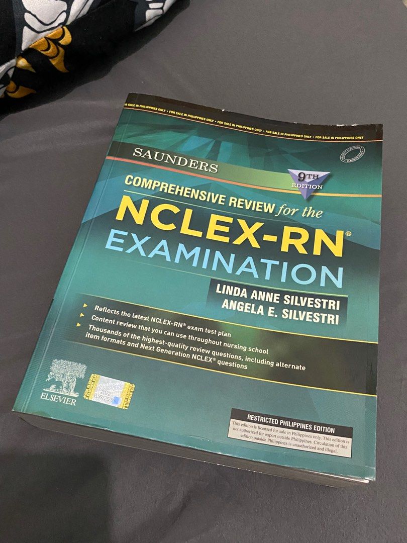 Saunders Comprehensive Review for NCLEX-RN Examination (Category: Textbooks) located in Manila. Submitted by gelabats (Listing ID 1402582674, Image 1). Description: Saunders Comprehensive Review for the NCLEX-RN Examination 9th Edition. 📍Tondo, Manila.